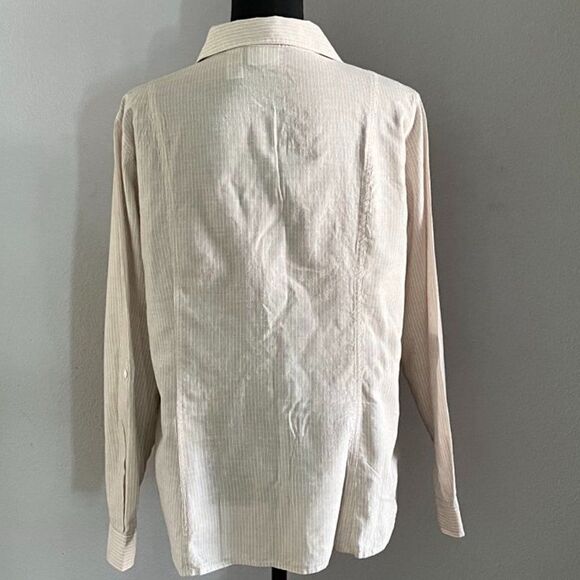 CHICO'S striped button down long sleeve blouse size 2 - Picture 4 of 11